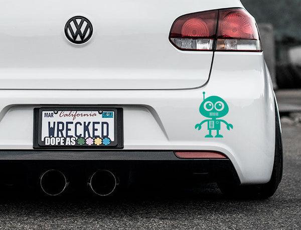 Adorable Robot Bumper Car Sticker
