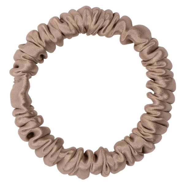 Light Tan Silk Scrunchie - Skinny
