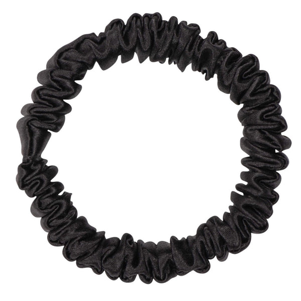 Black Silk Scrunchie - Skinny