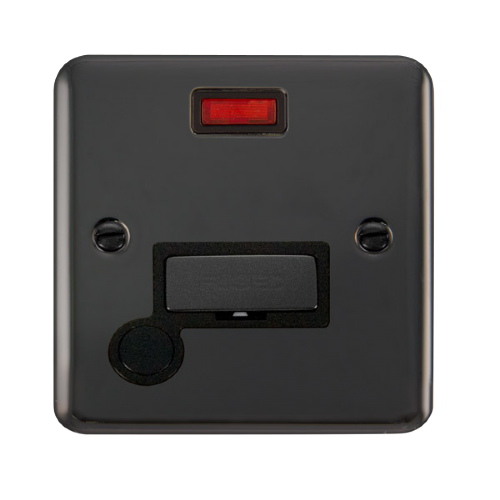Scolmore DPBN553BK Click Deco Plus - 13A Ingot Fused Connection Unit With Flex Outlet + Neon - Black