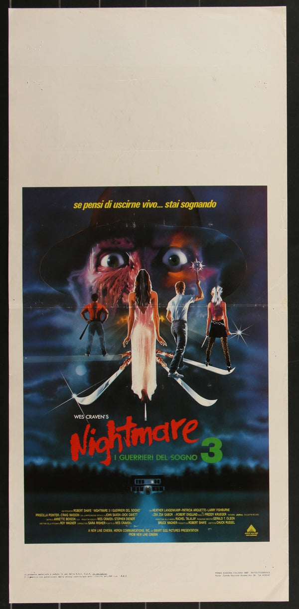 A Nightmare On Elm Street Part 3: Dream Warriors (1987) Original Italian Locandina Movie Poster