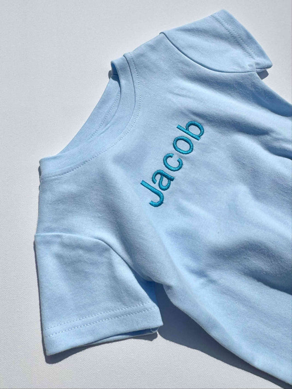 Baby Blue Premium Crewneck Personalised T-shirt