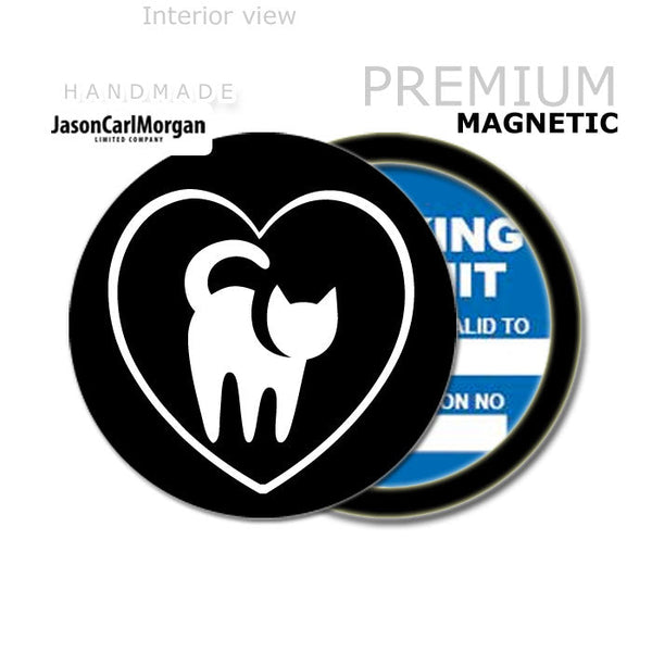 I Love Cats 90mm Magnetic Parking Permit Windscreen Disc Holder