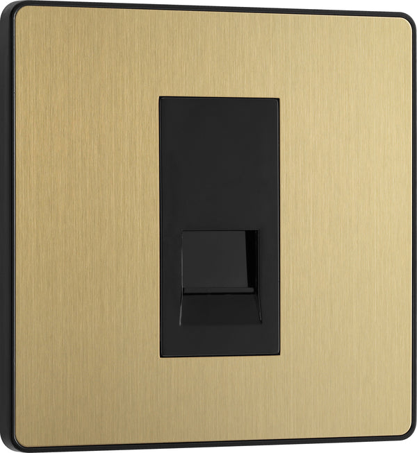 BG Evolve - PCDSBBTS1B - Brushed Brass (Black) Single Secondary Telephone Socket