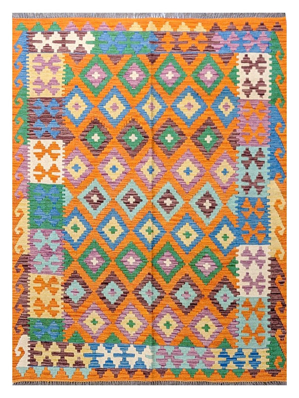 Maimana Afghanistan Kilim Rug - 193 x 150 cm