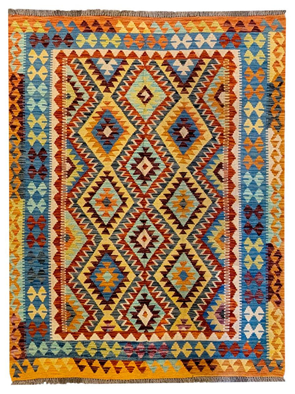 Maimana Afghanistan Kilim Rug - 193 x 142 cm