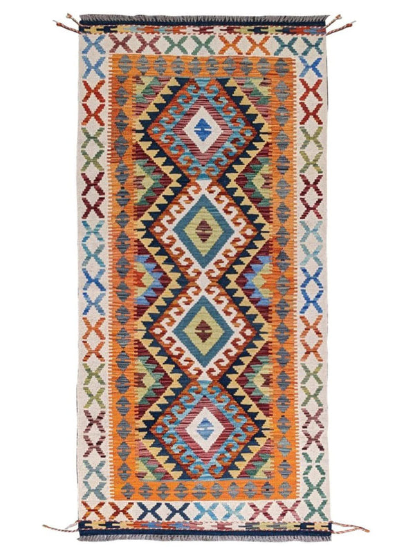 Maimana Afghanistan Kilim Rug - 188 x 86 cm