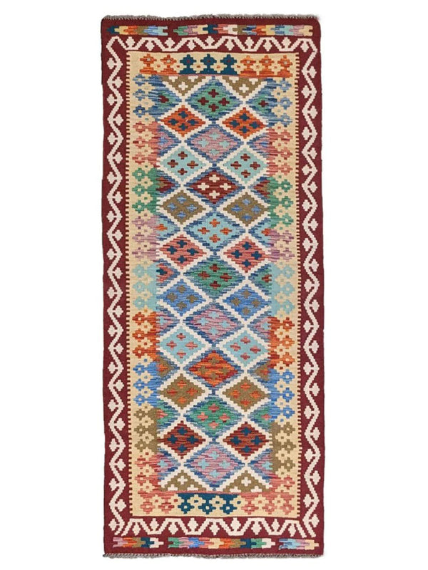 Maimana Afghanistan Kilim Rug - 206 x 84 cm