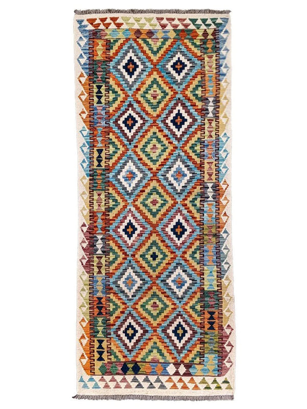 Maimana Afghanistan Kilim Rug - 206 x 79 cm