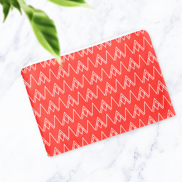 Red and White Make Up bag
