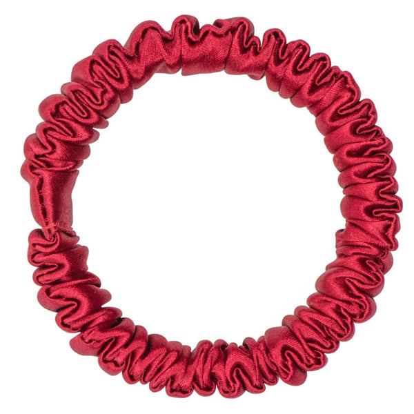 Red Silk Scrunchie - Skinny