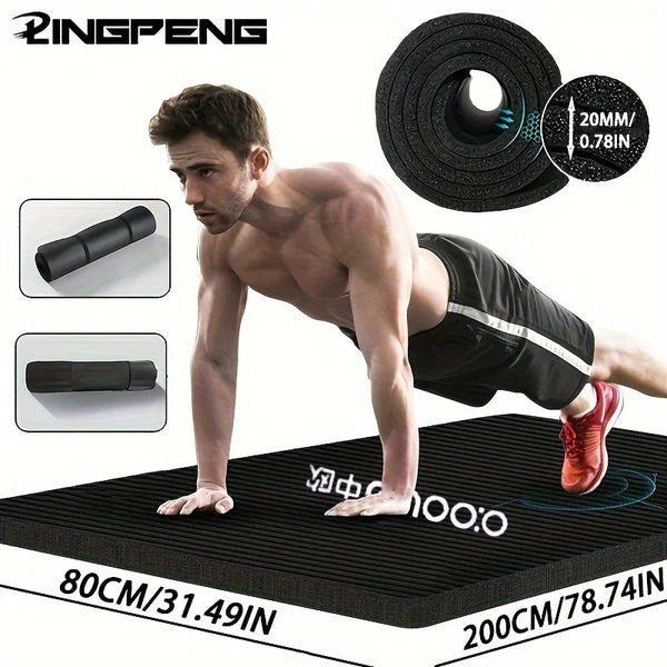 15/20mm Thick NBR Yoga Mat Moisture-proof Outdoor Non-Slip Durable Camping Picnic Mat 200x80cm Exercise Gym Fitness Workout