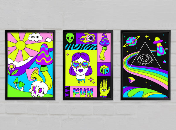 Acid Neon 3 Piece Prints