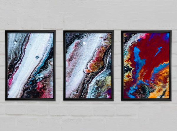 Marble Abstract Set of 3 Framed Print