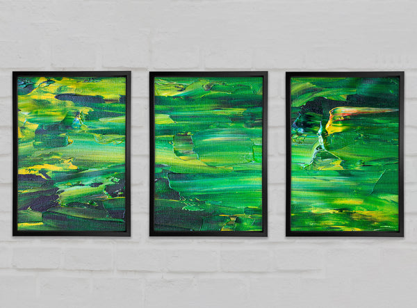 Green and Yellow Paint Set of 3 Framed Print