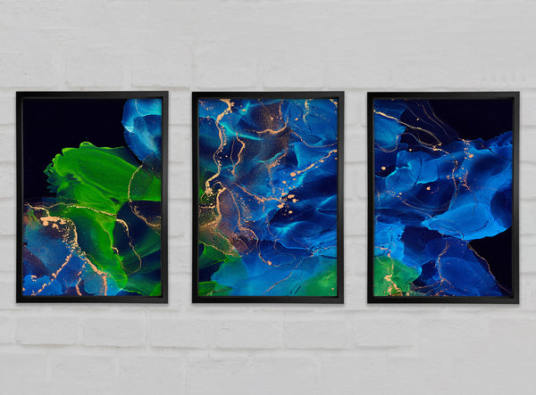 Green and Blue Light Darkness Flow Gallery Wall Art