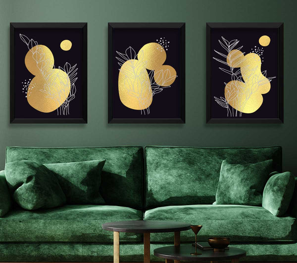 Frühlingsblumen Schwarz und Gold
