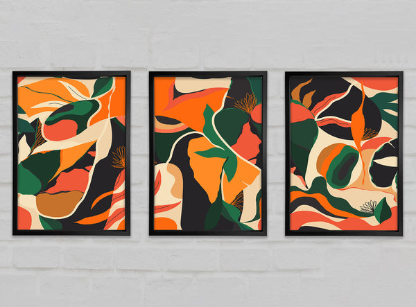 Funky Abstract Leaves Gallery Wall Art