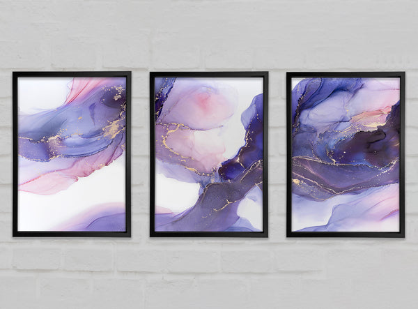 Marble Purple Set of 3 Framed Print