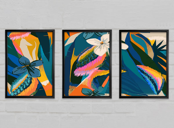 Groovy Flower Art 3 Piece Prints