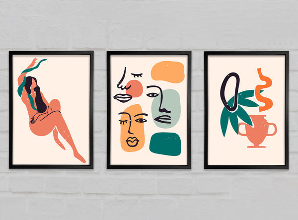 The Matisse Vibes Set of 3 Framed Print