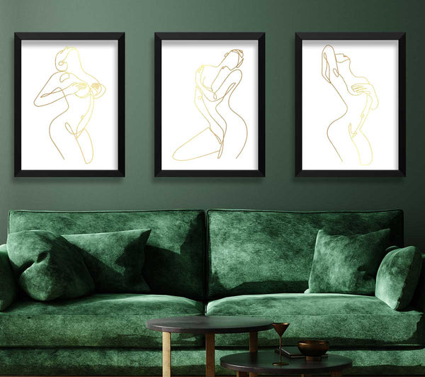 Fashion Line Art Weiß und Gold