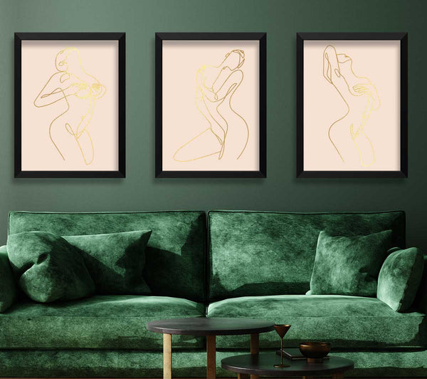Mode Line Art Beige und Gold