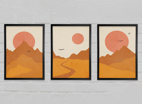 The Mountain Sunset 3 Piece Prints