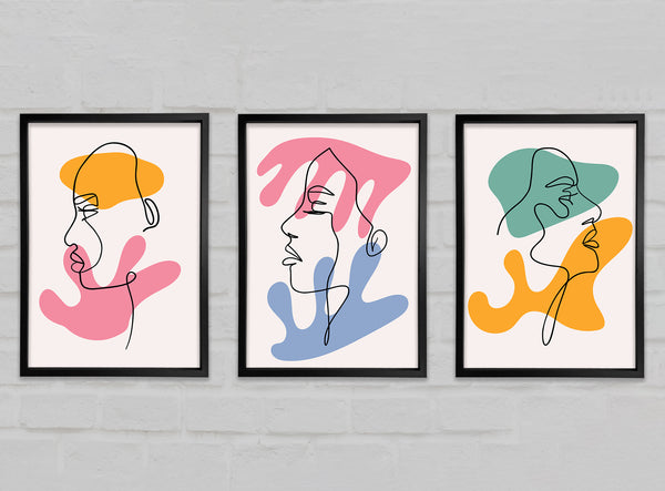 Line Art Blobs 2 3 Piece Prints
