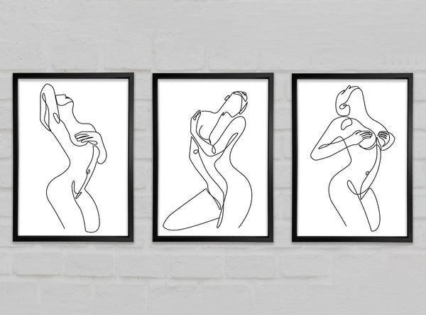 Line Art Passion Set of 3 Framed Print