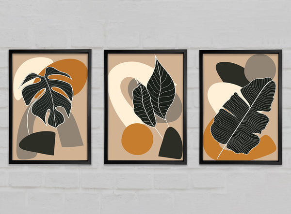 Modern Plants Mid Century 3 Piece Prints