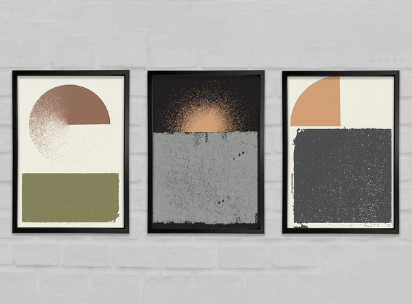 Abstract Art Shapes 3 Piece Prints