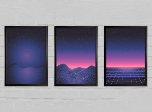 Neon World Set of 3 Framed Print