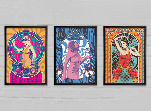 Art Deco Funk Set of 3 Framed Print