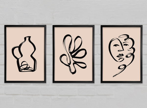 Inky Matisse Set of 3 Framed Print