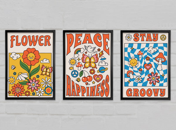 Flower Peace And Happiness Gallery Wall Art