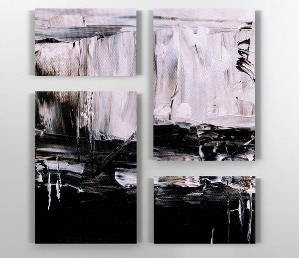  A Canvas Print of Abstract Cream and Black Brushstrokes Canvas Art