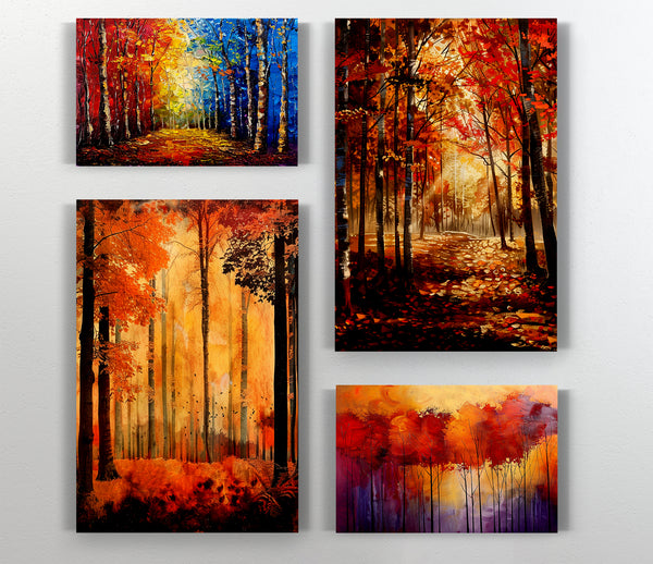 A Canvas Print of Autumn Forest Art Canvas Art