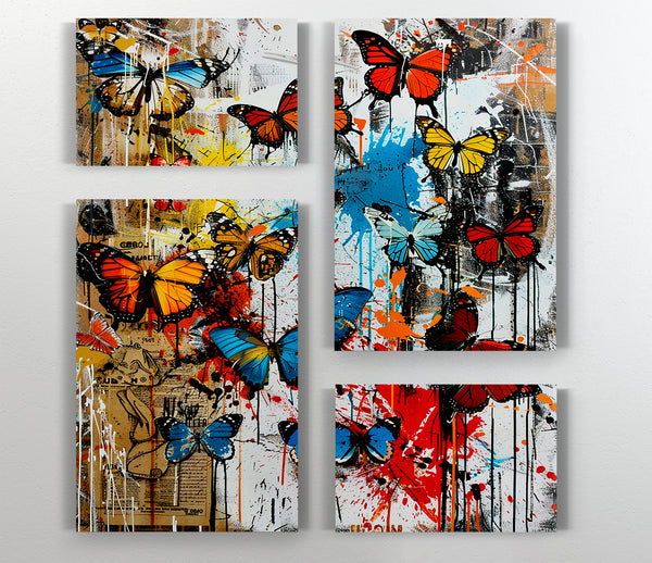 A Canvas Print of Butterfly Grafitti Canvas Art