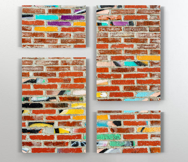  A Canvas Print of Colourful Brick Wall Canvas Art