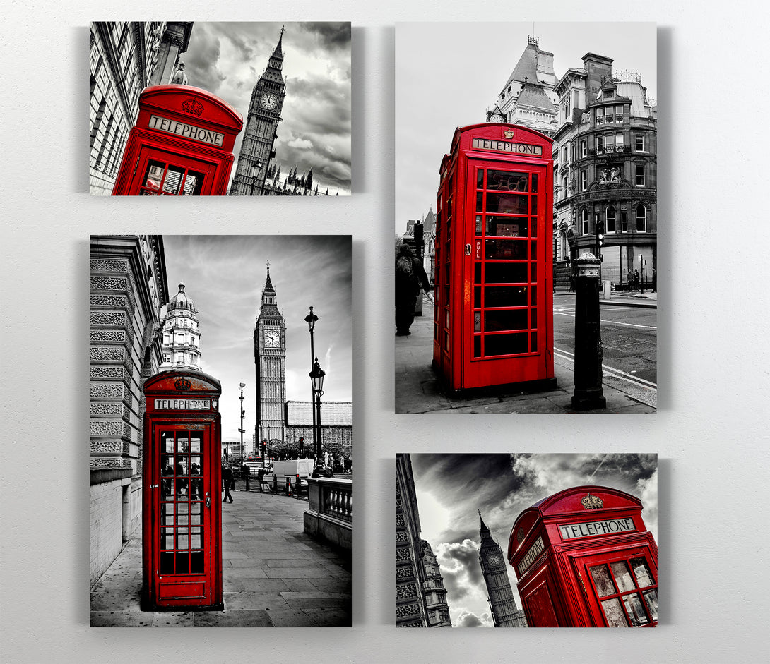  A Canvas Print of London Telephone Box Canvas Wall Art