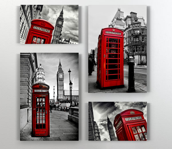 A Canvas Print of London Telephone Box Canvas Wall Art