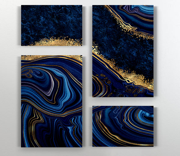  A Canvas Print of Blue And Gold Marble Canvas Art