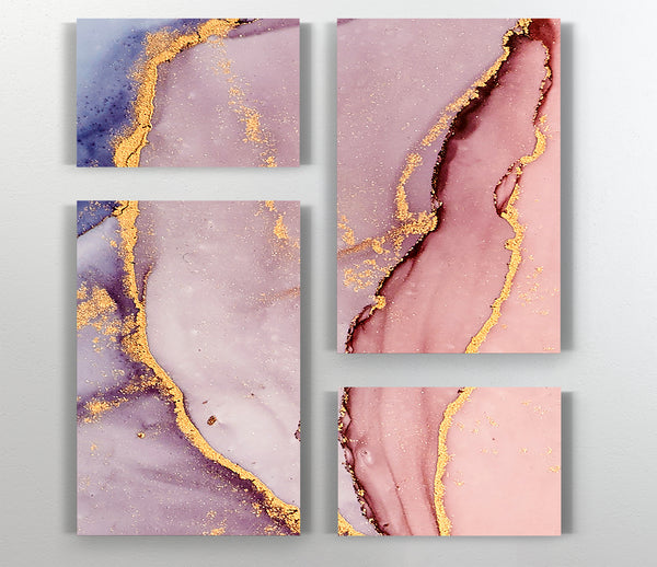  A Canvas Print of Pink and Gold Marble Canvas Wall Art
