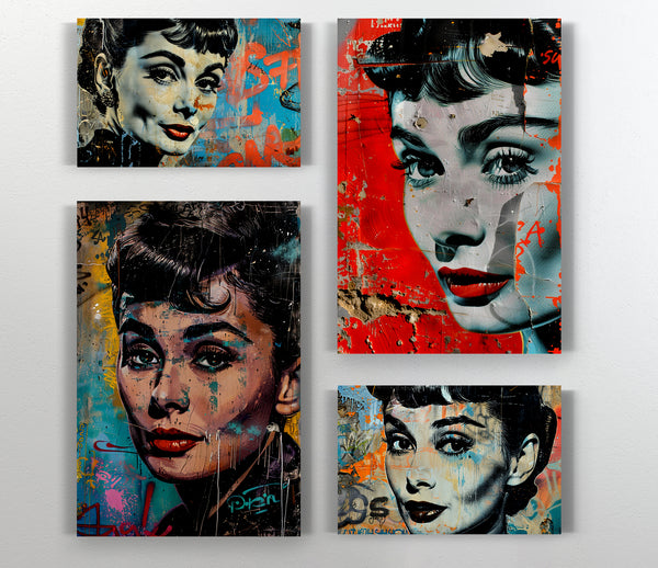  A Canvas Print of Audrey Hepburn Grafitti Canvas Art