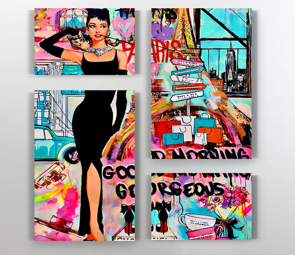  A Canvas Print of Audrey Hepburn Good Morning Canvas Print