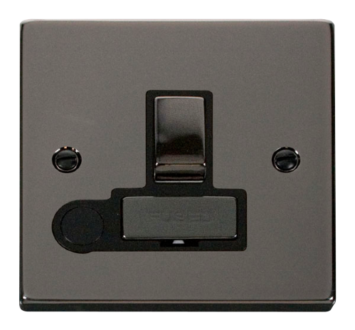 Scolmore VPBN551BK Click Deco - 13A Fused ‘Ingot’ Switched Connection Unit With Flex Outlet - Black