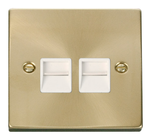 Scolmore VPSB126WH - Twin Telephone Socket Outlet Secondary - White