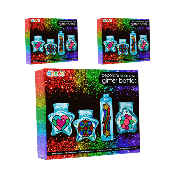 Wholesale Decorate Your Own Glitter Bottles Craft Set - 4 Bottles Included - (Case of 9)