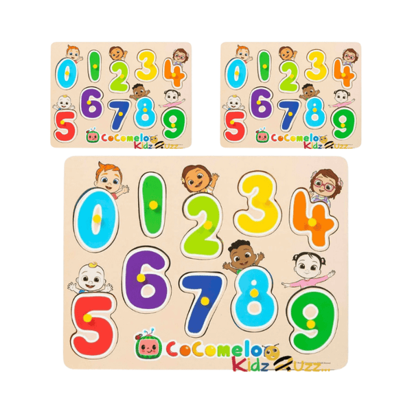 Wholesale Large Cocomelon Numbers Wooden Peg Board - (Case of 12)